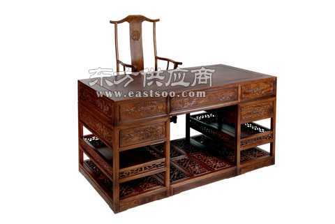 供应红木家具中的精品黄花梨写字台图片