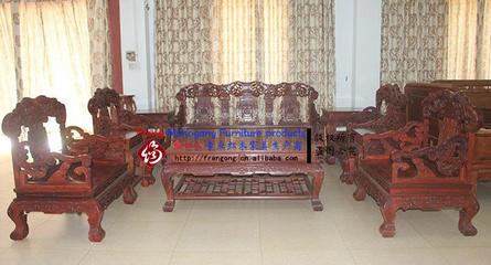【中式明清实木仿古典红木家具 红檀沙发 实木沙发组合 福禄寿沙】价格_厂家_图片